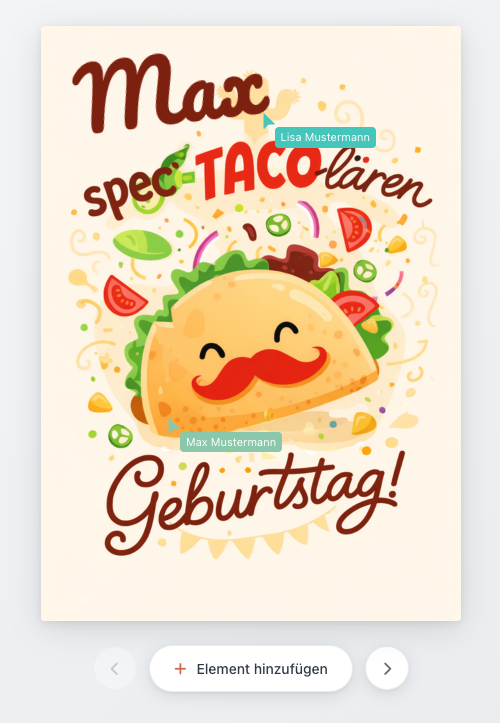 Smiling taco birthday card