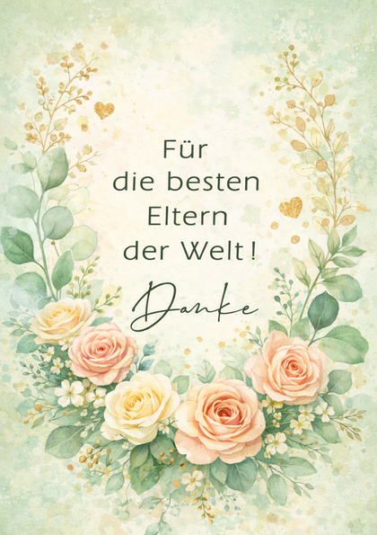 Floral thank-you card for parents