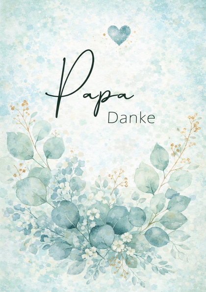Thank-you card for dad with watercolor flowers