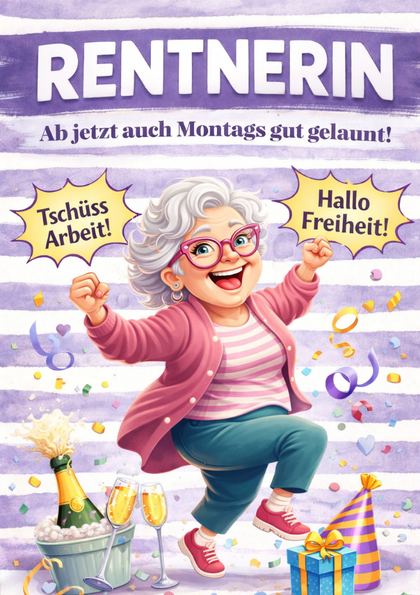 Cheerful older woman celebrating retirement