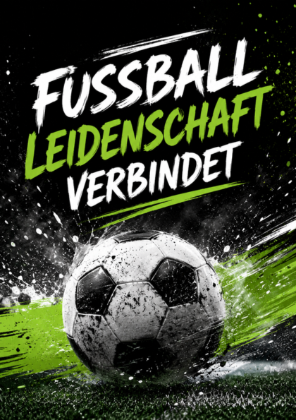 Soccer ball with dynamic green and black graphic splash