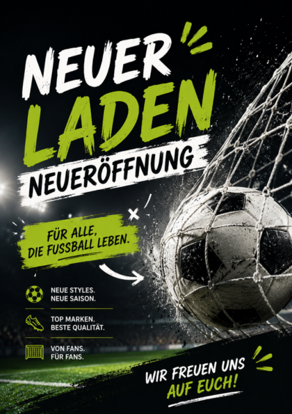 Soccer shop grand opening poster